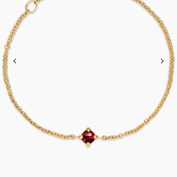 CHATELAINE® TEEN BRACELET 18K Yellow Gold with Garnet, 4mm - Picture 6 of 9